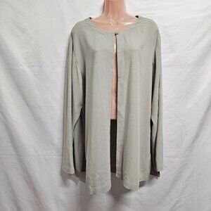 Eileen Fisher 100% Silk One Button Cardigan Jacket Women Size L